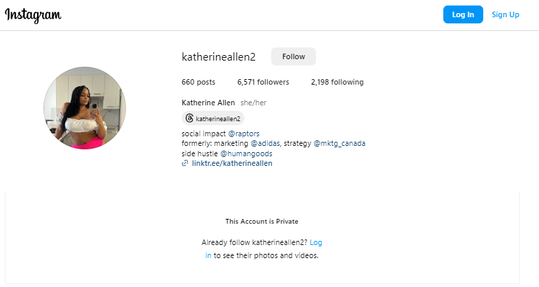 Katherine Kady Allen Social Media Presence